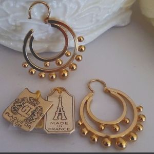Gold Ball Hoop Earrings